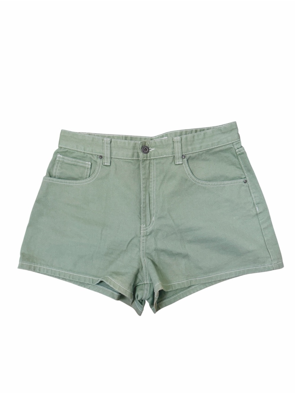 Cotton On High Rise Mom Sage Green Denim Shorts size 10